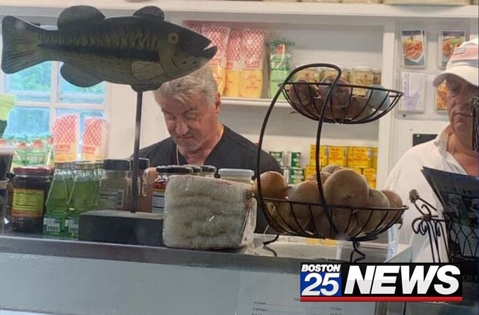 Sylvester Stallone spotted at Nantucket Seafoods on the Island.